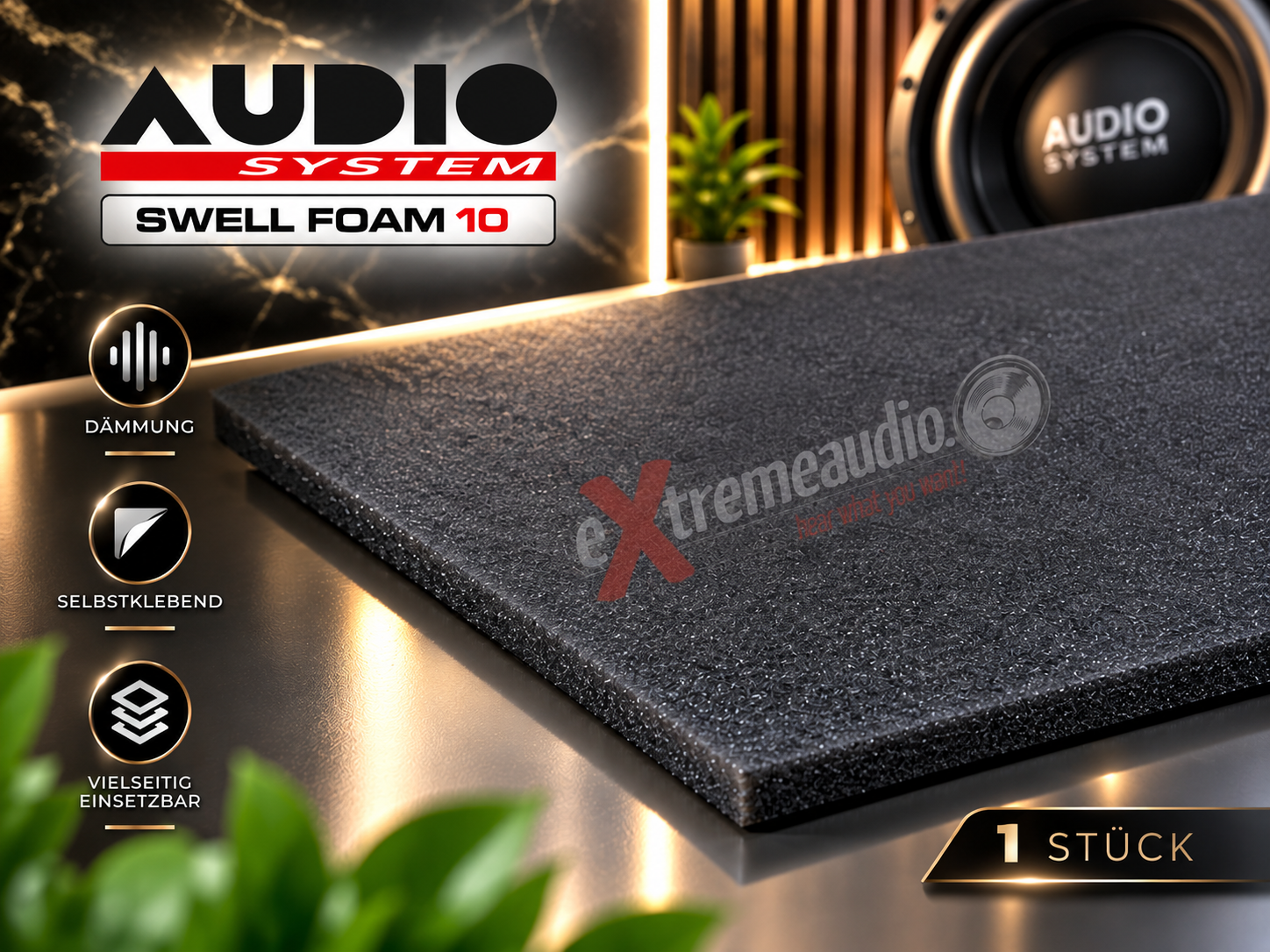 AUDIO SYSTEM SWELL FOAM 10 QUELLSCHAUMSTOFF Dämmmaterial selbstklebend