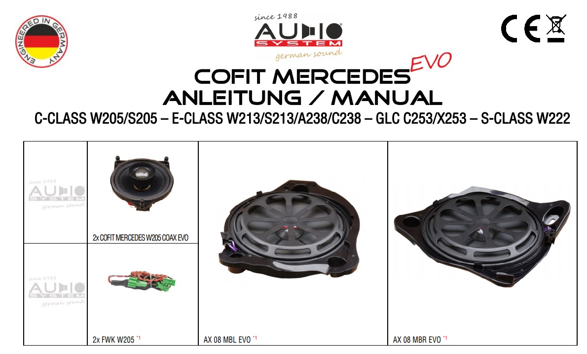 AUDIO SYSTEM COFIT MERCEDES E-CLASS CABRIO A238 EVO 150W PERFECT FIT COMPO SYSTEM für MERCEDES E-Klasse CABRIO A238 2017->