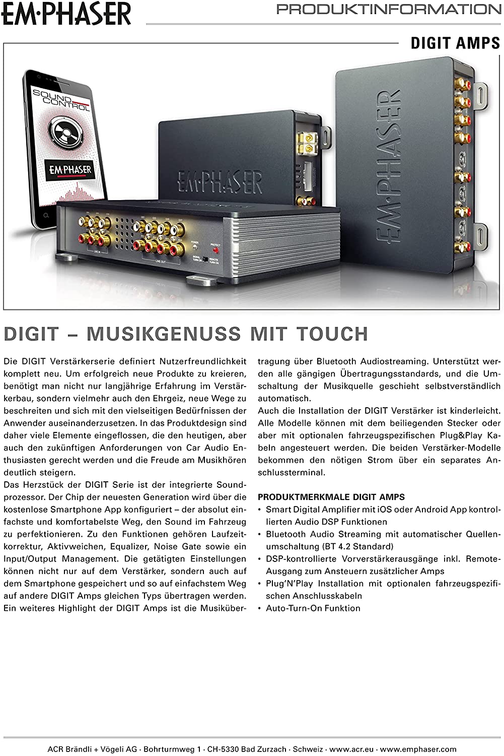 EMPHASER EA-D8 8 Kanal DSP Vorverstärker mit Bluetooth Audiostreaming