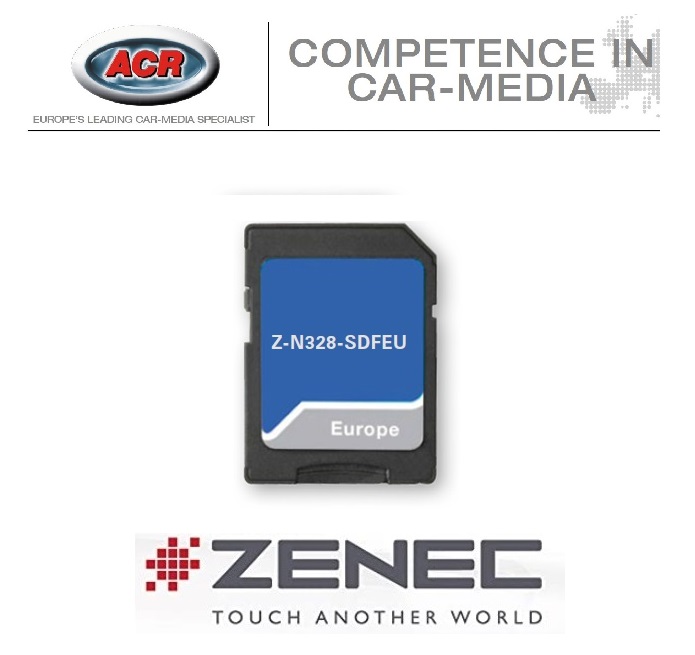 ZENEC Z-N328-SDFEU 16 GB microSD Navigation Karte mit EU-Karte 47 Länder für Zenec Z-N328 