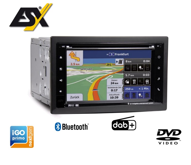 ESX VN630W-DAB 6,2“ 2-DIN Autoradio, Navigation, Naviceiver mit DAB+ und DVD-Laufwerk  