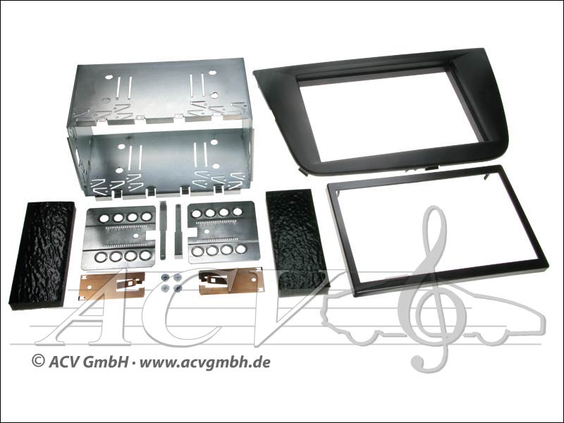 Double-DIN installation kit Rubber Touch Seat Leon 2005 -> black 