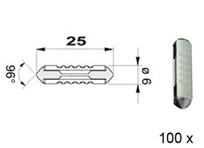 RTA 154.302-2 Fusibili lamellari, 6 x 25mm 16A arancio