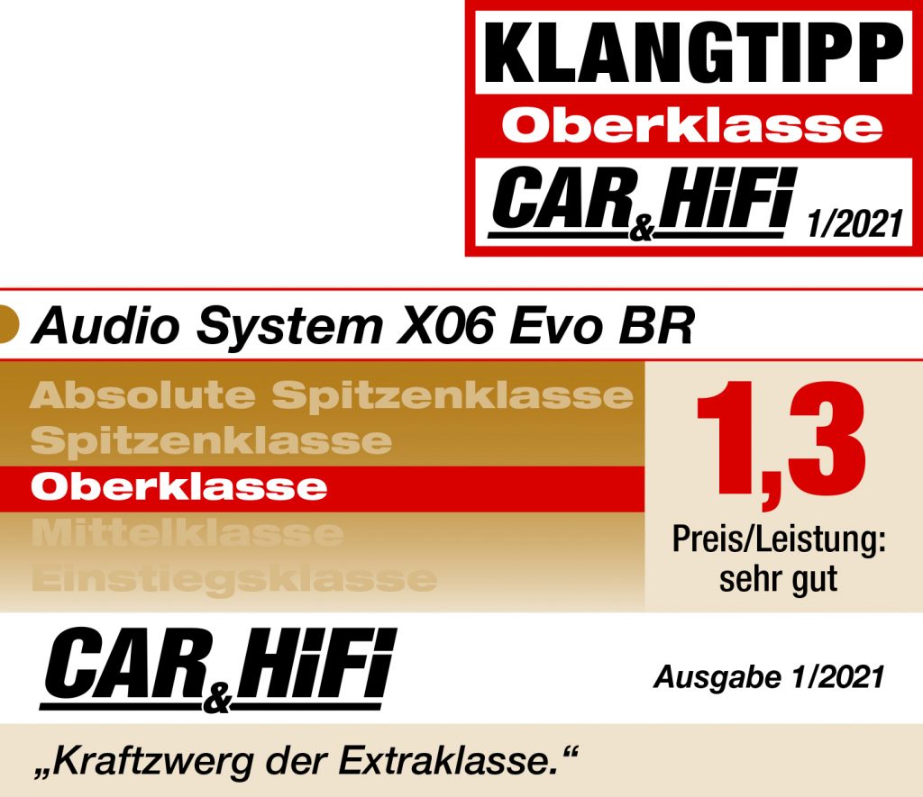 Audio System X 06 EVO BR X--ion SERIES EVO 16,5cm Gehäuse Subwoofer 300 Watt RMS