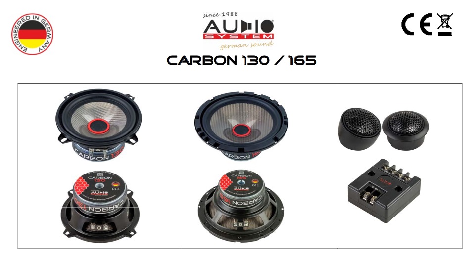 Audio System CARBON 165 Lautsprecher 16,5cm 2-Wege Compo Speaker System - SET