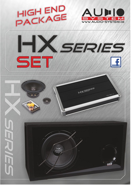 Audio System HX SERIES Komplett-Set wahlweise mit HX 12 SQ BR od. HX 10 SQ BR od. HX 10 SQ G + HX 80.4 + wahlweis HX 10 ,13 oder 16cm Lautsprecher