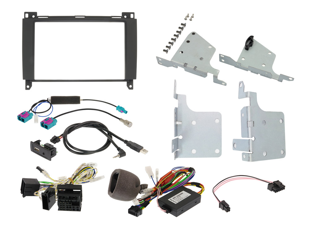 Alpine KIT-802-447 Einbauset mit CAN-Bus Interface und Unterstütung der Lenkradfernbedienung & Kombiinstrument-Anzeige für Mercedes Vito (447)