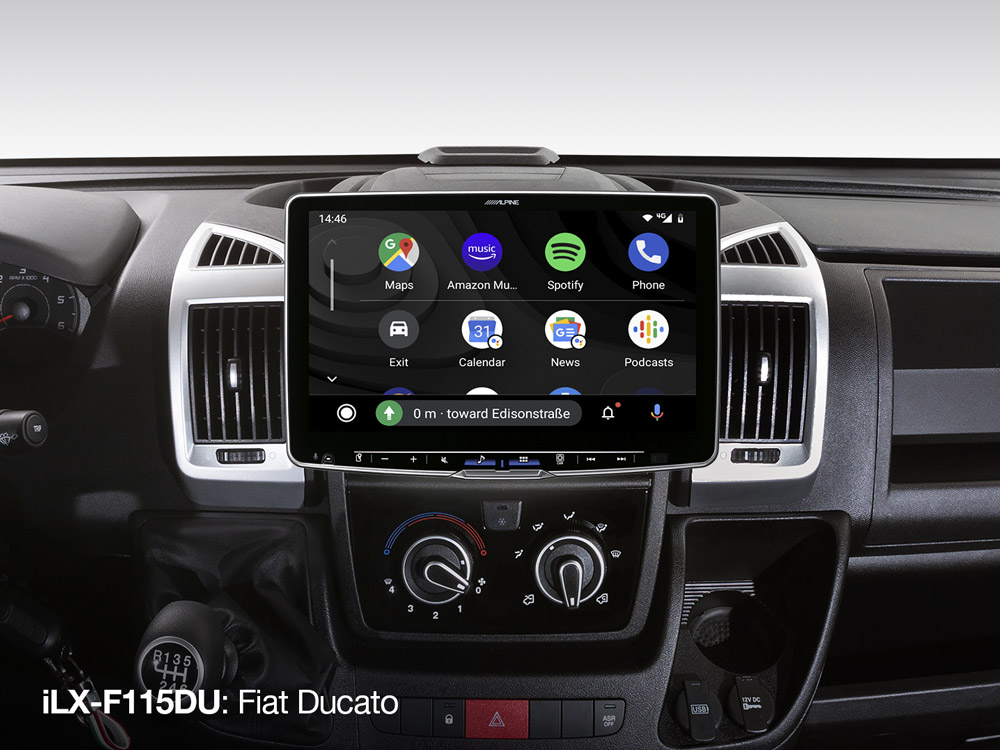 Alpine iLX-F115DU Autoradio mit 11-Zoll Touchscreen, DAB+, Bluetooth, Class-D Verstäker für Fiat Ducato III und baugleiche Fahrzeuge, Citroen Jumper II, Peugeot Boxer II, Opel Movano III