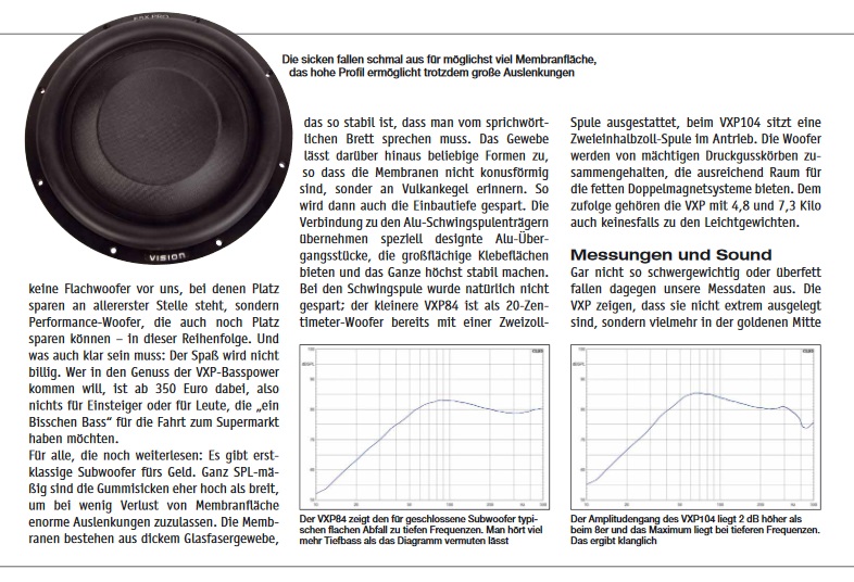 ESX VXP104 VISION High End Flat Subwoofer 25 cm (10”) 800 Watt