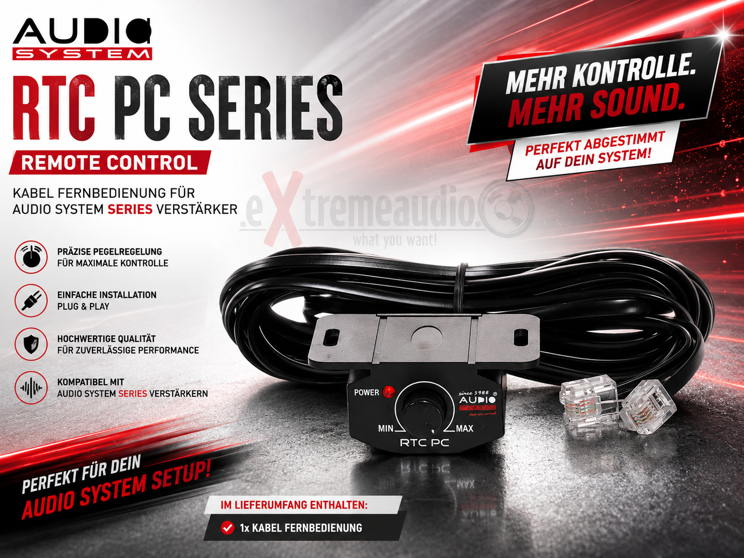 Audio System RTC PC Series Remote Control Kabel Fernbedienung für Audio System SERIES Verstärker