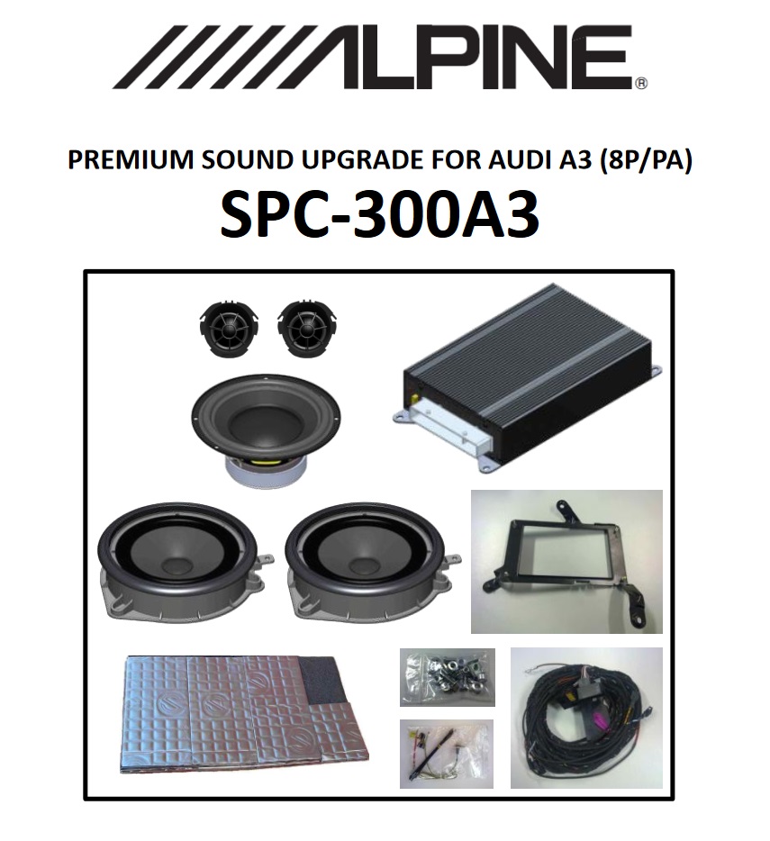 Alpine SPC-300A3 Premium Austausch Lautsprechersystem für Audi A3 (8P/8PA), A3, S3, RS3, Cabriolet (8P), 5 Türer (8PA) 2003 - 2013   