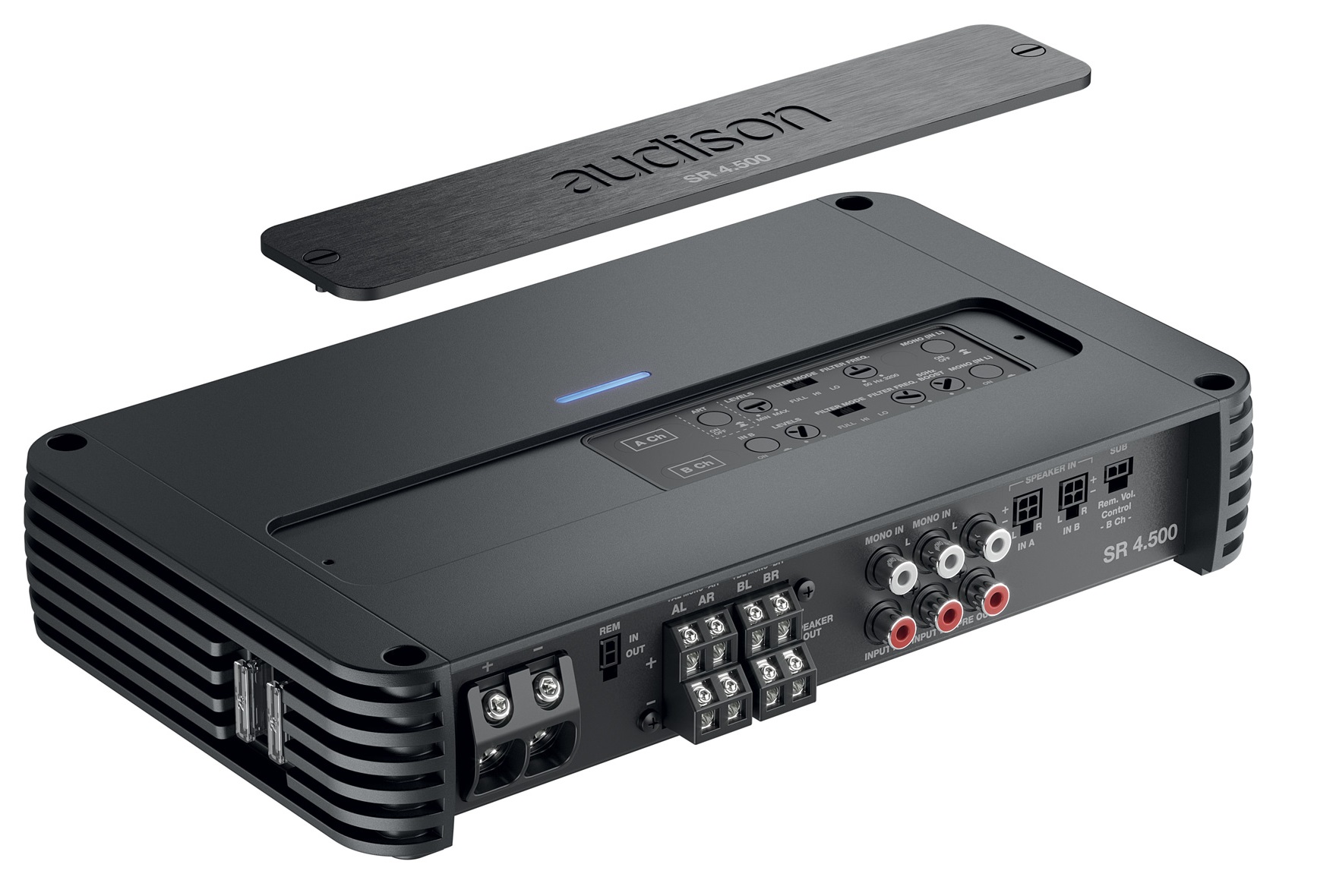 Audison SR 4.500 Ver.2 4-KANAL VERSTÄRKER Class D Verstärker mit FREQUENZWEICHE 880 Watt