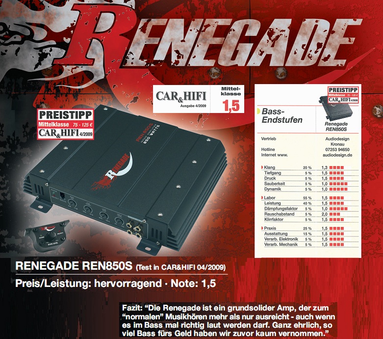 Renegade REN850S Mono-Block 850 Watt REN 850 S