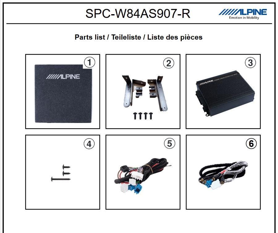 Alpine SPC-W84AS907-R 6-Kanal DSP-Verstärker & Subwoofer System kompatibel mit Mercedes Benz Sprinter 907/910 mit Alpine oder Aftermarkt-Radio