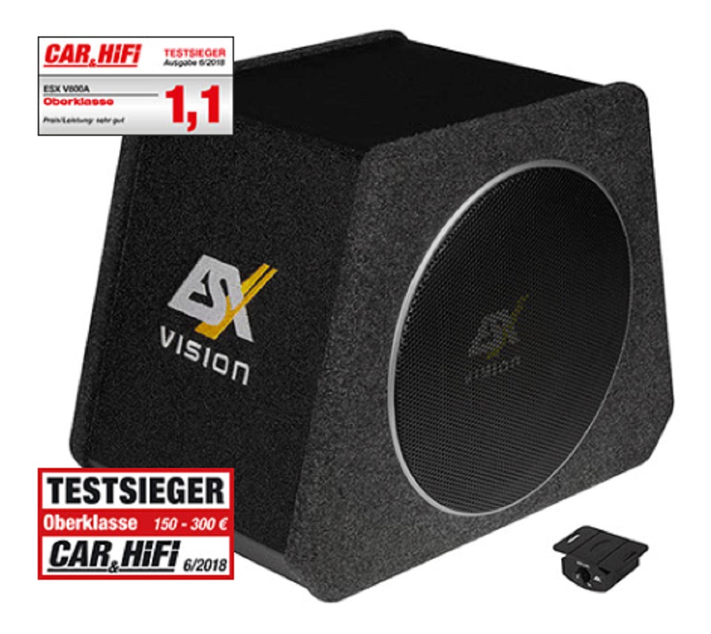 ESX V-800A VISION Trapez Aktiv-Subwoofer 20 cm (8“) Aktiv-Subwoofer-System 