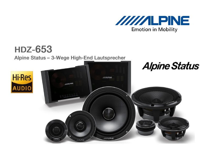Alpine HDZ-653 16,5 cm (6,5-Zoll) 3-Wege Komponenten Lautsprecher System 100 Watt RMS