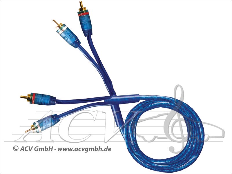 ACV 30.4950-500 RCA câble transparent de 5,00 m à 2 canaux 