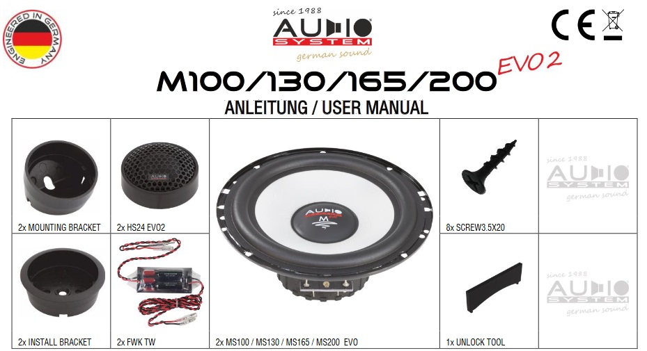 Audio System M 100 EVO 2 10cm 2-Wege HIGH EFFICIENT Compo System Lautsprecher