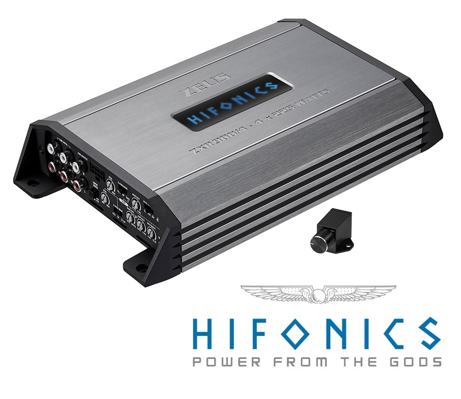 Hifonics ZXR 900/4 Class D Digital 4-Kanal Verstärker mit Bass Remote Fernbedienung, 900 Watt RMS