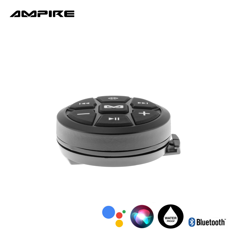 Ampire PRC-2 Bluetooth Marine spritzwassergeschützte Fernbedienung, SIRI, Batterie, spritzwassergeschützt für Fahrzeuge, Boote, E-Bikes und Fahrräder kompatibel mit Apple iPhone und Android Smartphones