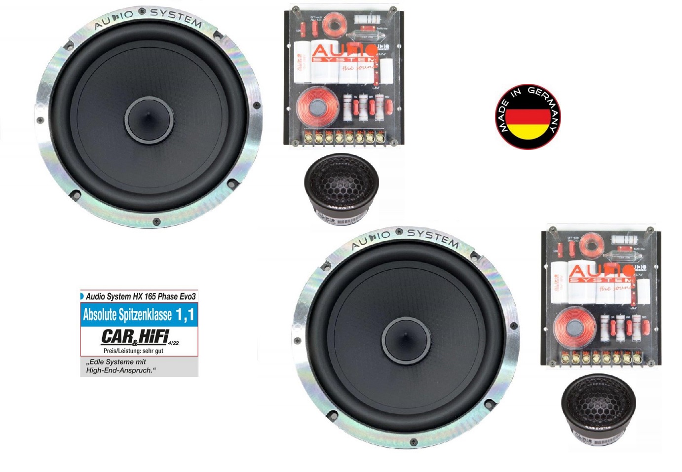 Audio System HX 165 PHASE EVO 3 HX-SERIES PHASE 2-Wege Lautsprecher System 16,5 cm