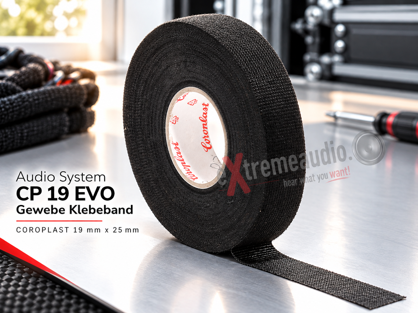 Audio System CP 19 EVO Gewebe Klebeband COROPLAST 19 mm x 25 mm