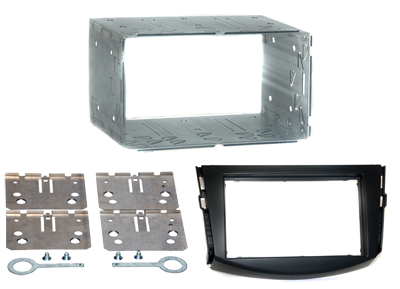 RTA 002.208-0 Double DIN mounting frame with black ABS sheet metal frame