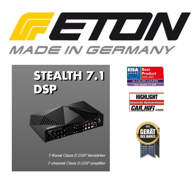 ETON STEALTH7.1DSP 7-Kanal Amplifier mit Subout Class-D Verstärker mit DSP