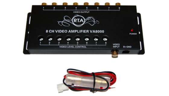 RTA 010.025-0 Video Signalverteiler- Verstärker, Video Input 1 x RCA (Chinch) Output 8 x RCA