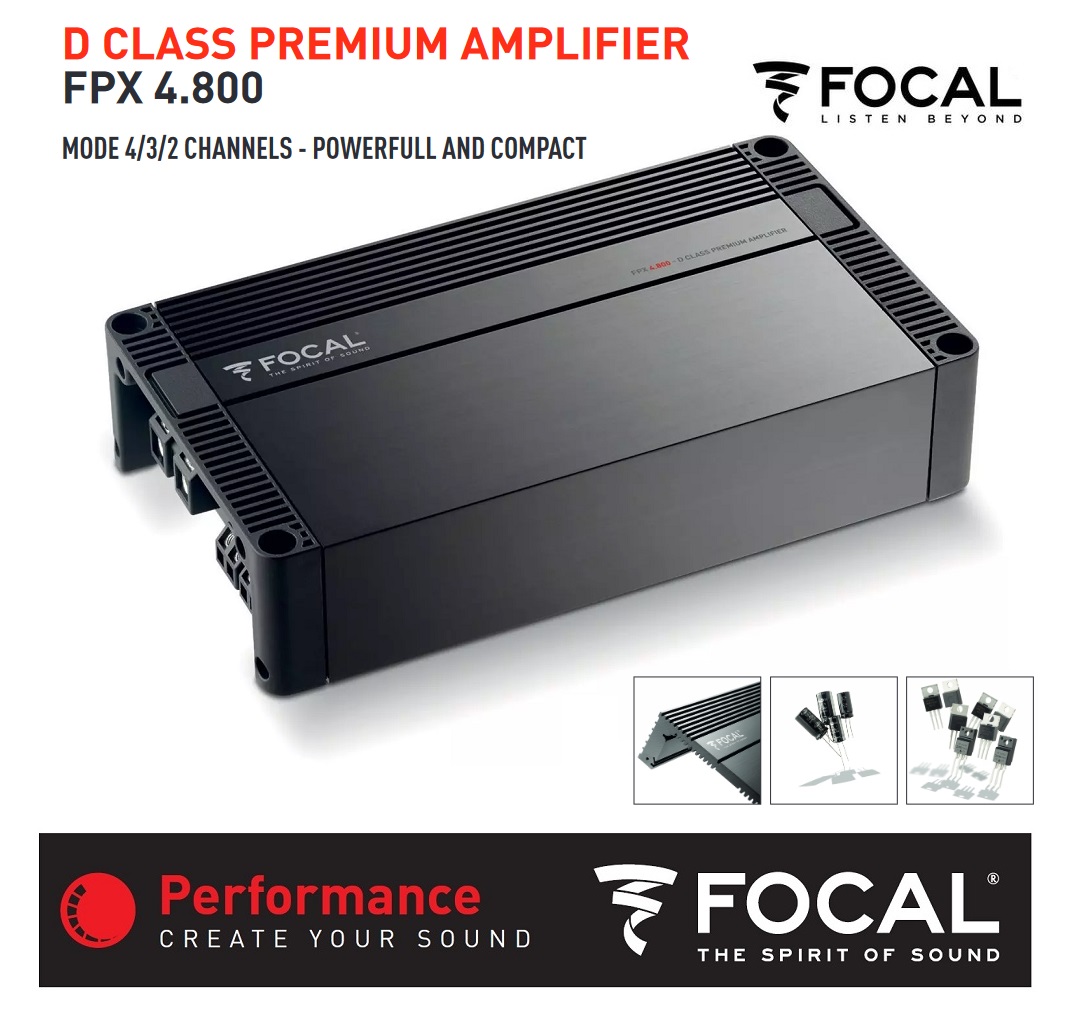 Focal FPX4.800 4-Kanal Class-D Verstärker 740 Watt RMS FPX-Serie Class D