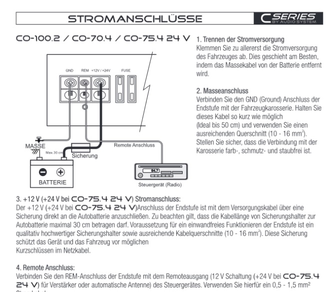 Audio System CO 70.4 - 4-Kanal Verstärker CO SERIES 4-Channel A/B Amplifier