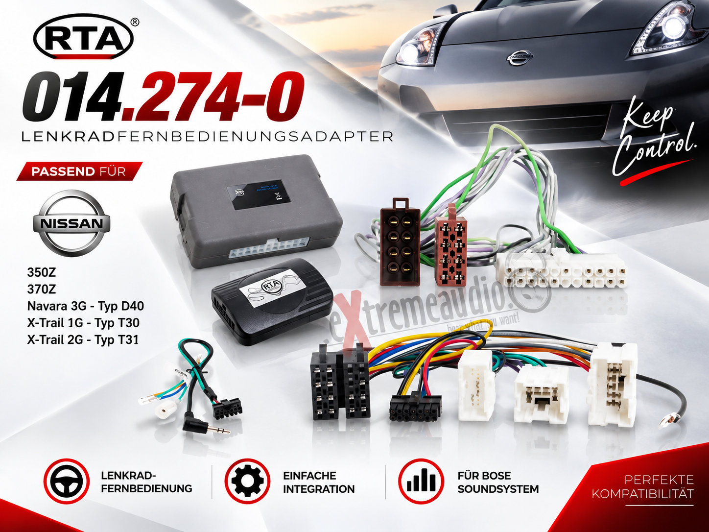 RTA 014.274-0 Lenkradfernbedienungsadapter Nissan 350Z, Nissan 370Z, Nissan Navara 3G - Typ D40, Nissan X-Trail 1G - Typ T30, Nissan X-Trail 2G - Typ T31