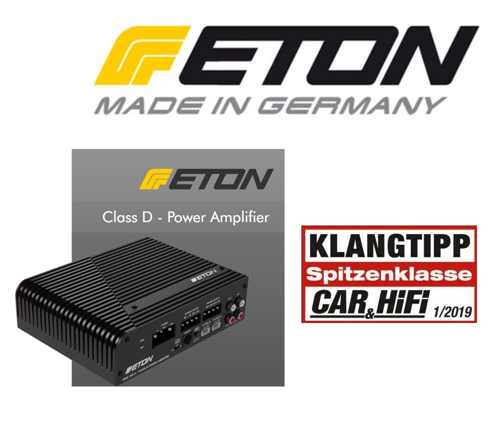 ETON MINI150.4 Mini Class-D VERSTÄRKER 4 Kanal Amplifier 620 Watt RMS + Pegelfernbedienung