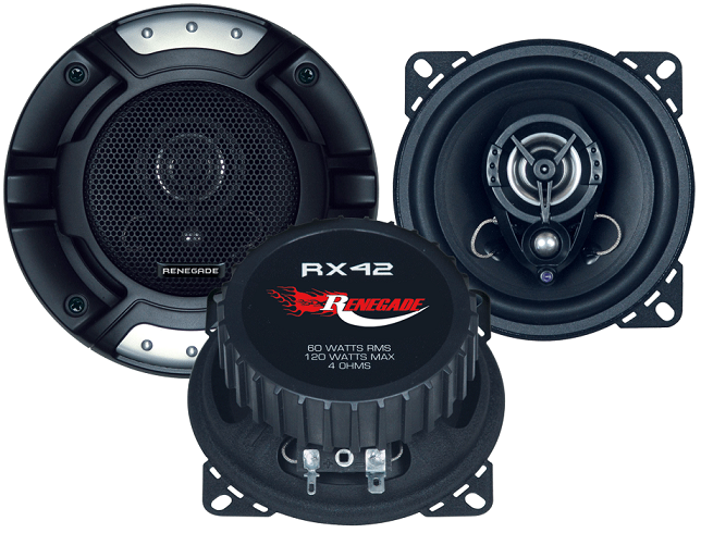 Renegade RX42 10 cm (4") 2-Wege Koaxial-Lautsprecher 1 Paar 120 Watt