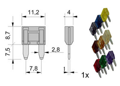 RTA 154.050-0 Line blade fuse Mini 9 pieces