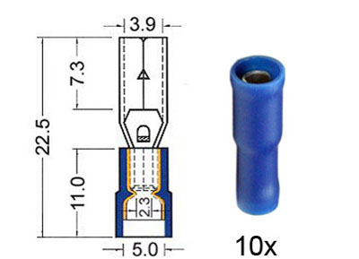 RTA 151.219-0 Rundsteckhülse isolée 4 mm bleu