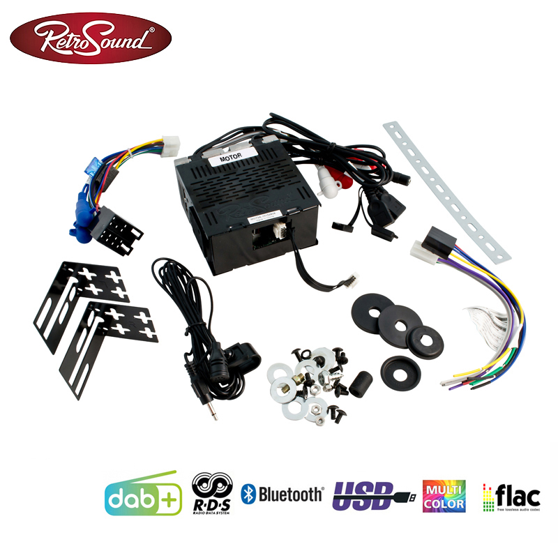 RETROSOUND RSD-BLACK-2DAB "MOTOR-2DAB" DAB+ Komplett-Set "Black" mit Zubehör Autoradio für Oldtimer und US-Cars Oldsmobil