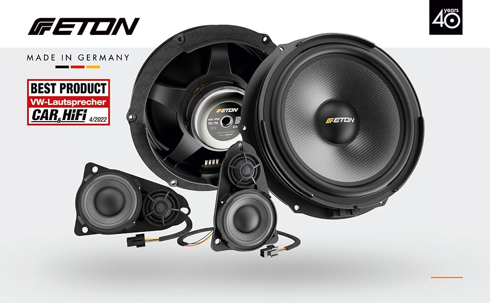 ETON Upgrade UG VW T5 F3.2 2-Wege Front Lautsprecher System für VW T5 Transporter, Multivans, Reisemobile und Camper - Eton UG VWT5-F32