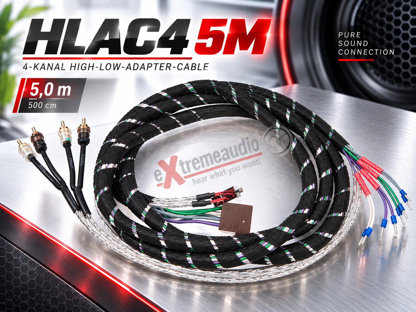Audio System HLAC4 5M 4-KANAL HIGH-LOW-ADAPTER-CABLE HLAC 4 5.0 m = 500 cm