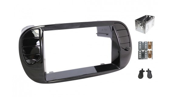 RTA 002.319P0-2 Doppio DIN lunetta anziano Fiat 500 Colore nero pianoforte