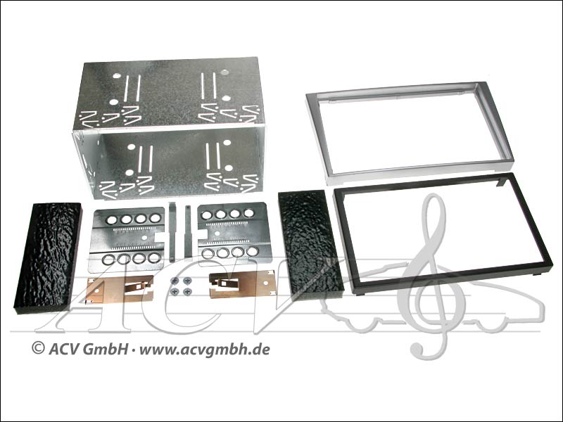 Doppel-DIN Einbaukit Rubber Touch Opel Vectra / Signum silber