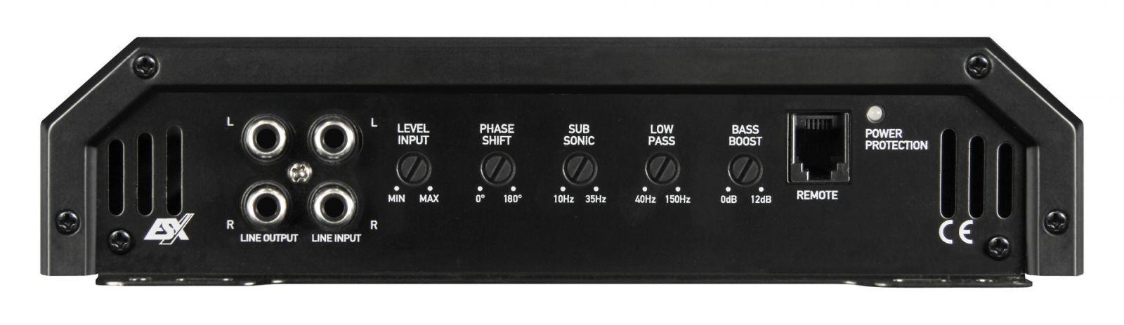 ESX HXE1200.1D 1 Kanal Class D Mono Verstärker 1200 Watt mit Bass Fernbedienung 