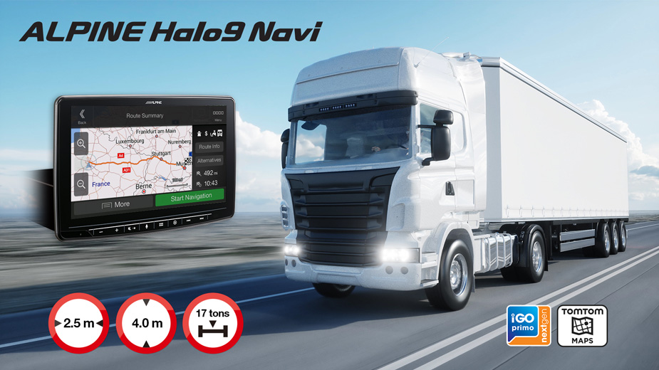 Alpine INE-F904DC Navigationssystem mit LKW- und Reisemobil-Software, DAB+, HDMI, Apple CarPlay und Android Auto