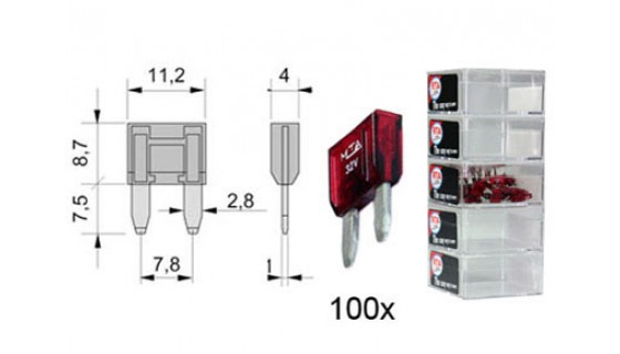 RTA 154.005-2 Blade fuses MINI, 10A RED 100 pcs. Per batch box