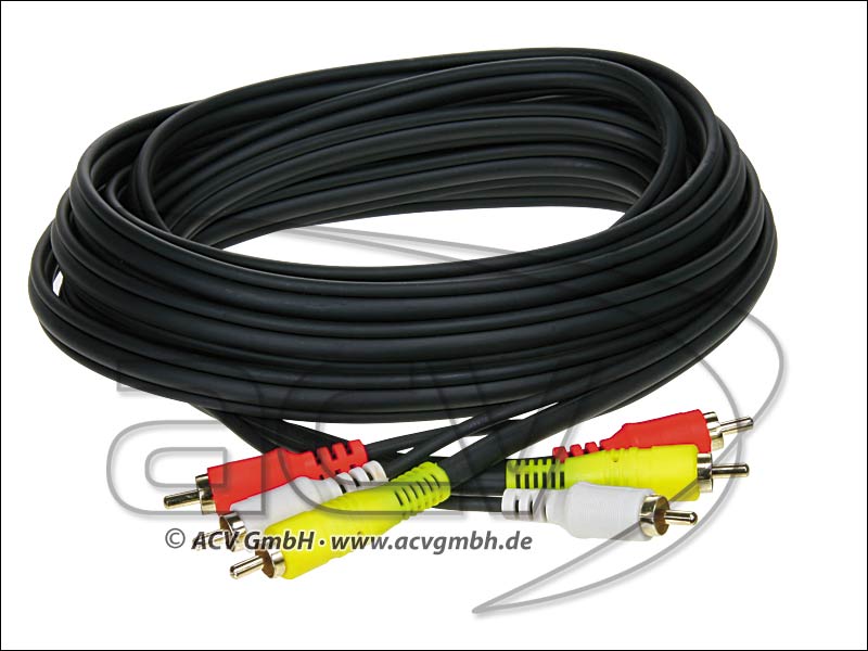 ACV 2303dlv500 A/V Kabel 5m 3 Stecker rot-weiß-gelb