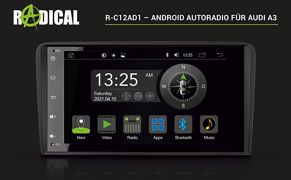RADICAL R-C12AD1 Audi A3 Autoradio Infotainment Android 9.0 MULTIMEDIASYSTEM 