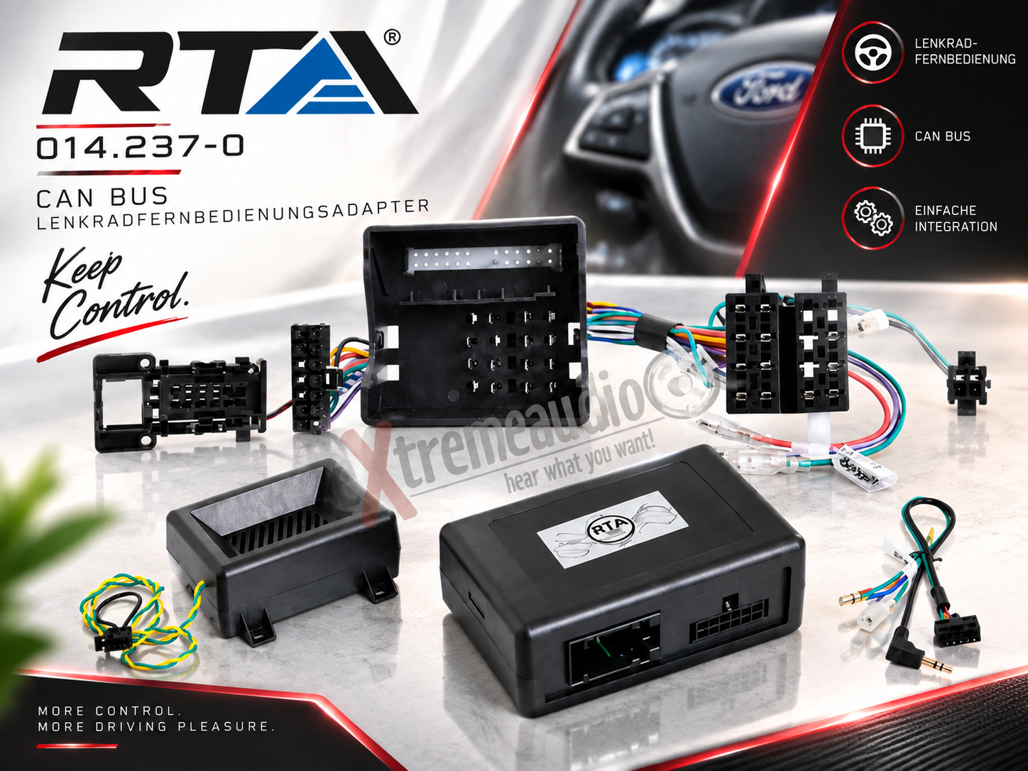RTA 014.237-0 CAN Bus Lenkradfernbedienungsadapter Ford Kuga (1G), Ford Mondeo (3G - Typ B4Y/B5Y/BWY), Ford Mondeo (4G - Typ BA7), Ford S-MAX 