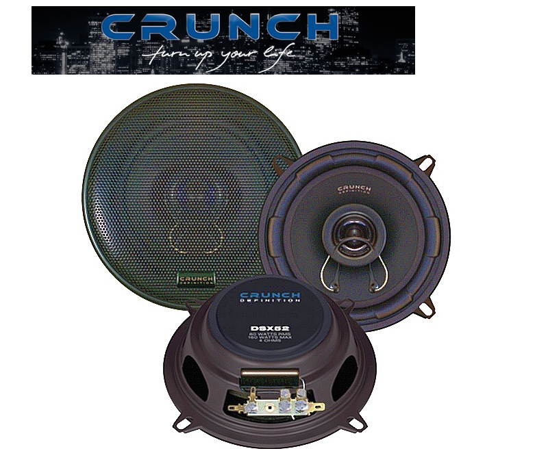 Crunch DSX52 13 cm (5.25") flacher 2-Wege Koaxial Lautsprecher 160 Watt Power 