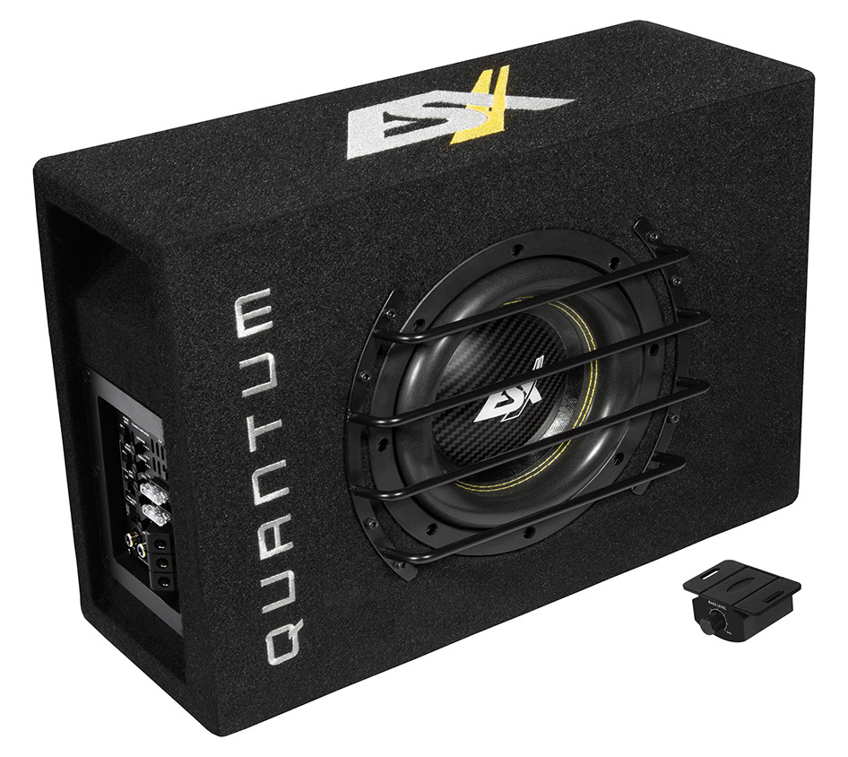 ESX QXB6A Aktiv Subwoofer System 16,5 cm (6.5") Bassreflex 500 Watt mit Basspegel-Kabelfernbedienung