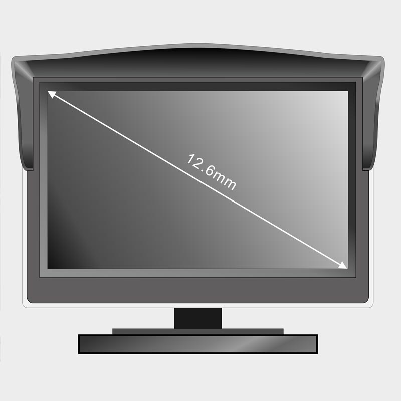 AMPIRE RVM051 TFT-Monitor 12.7cm (5") mit 2 Eingängen und Klebe/Saugnapfhalter